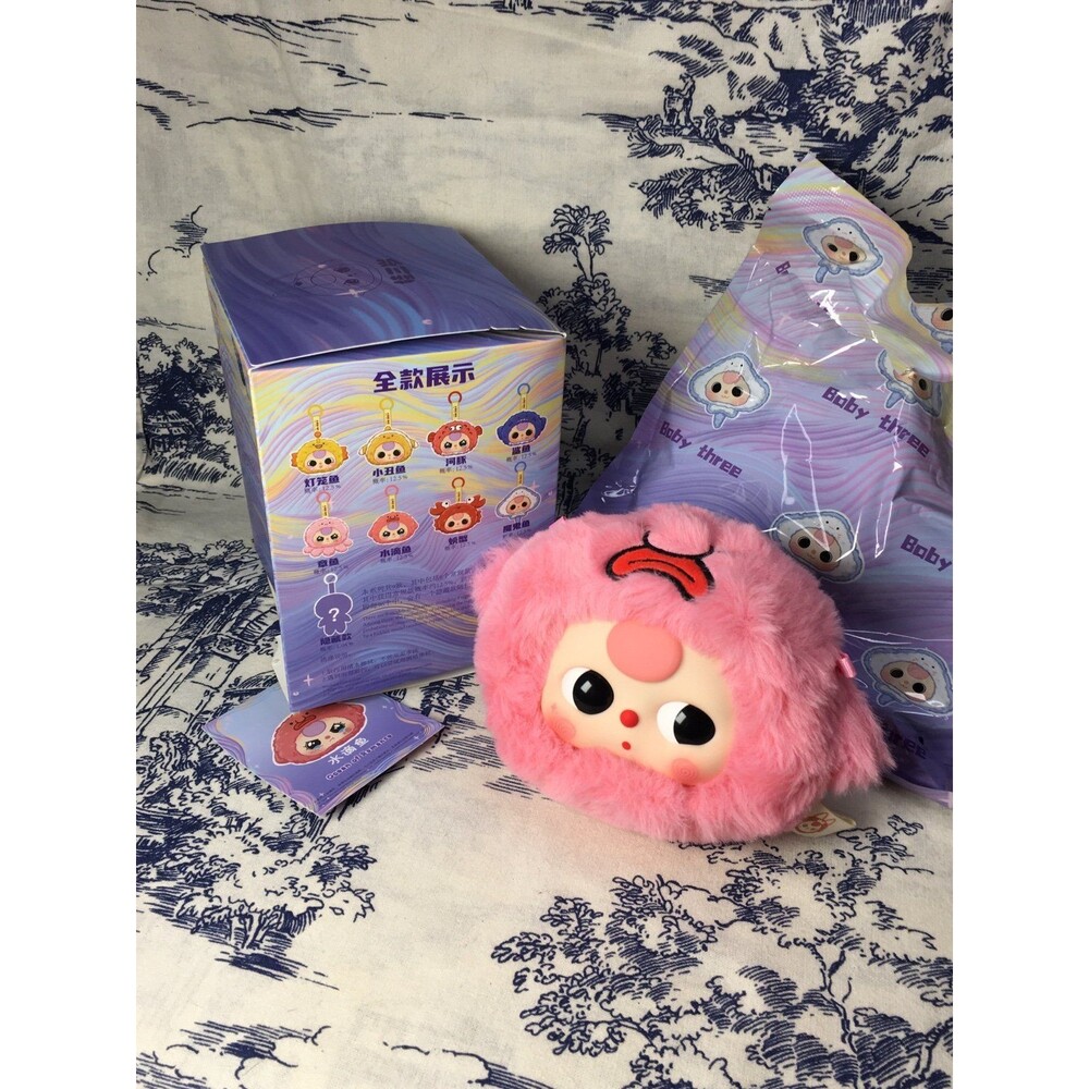 Baby Three BB3 Blob fish pink Romantic Ocean Plush collectible hanging charm